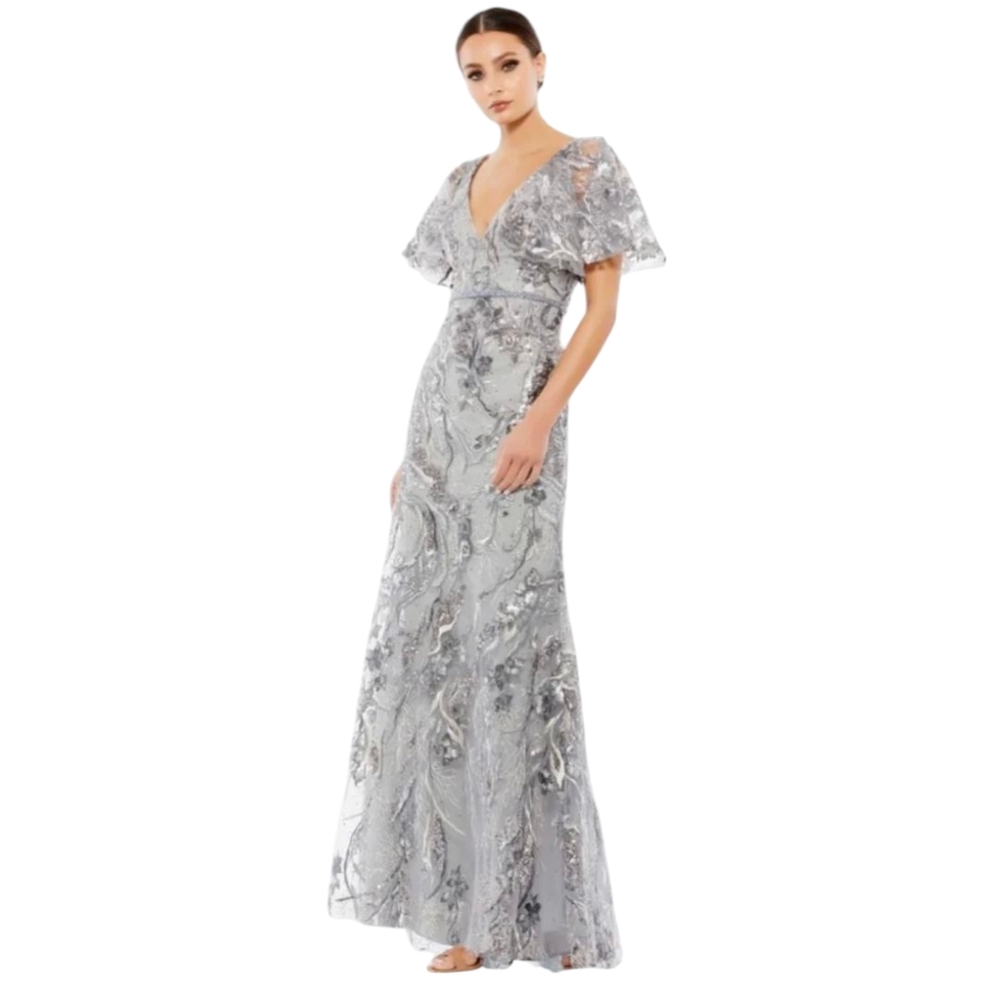 Mac Duggal 67908 NWT Embellished Butterfly Sleeve Trumpet Gown